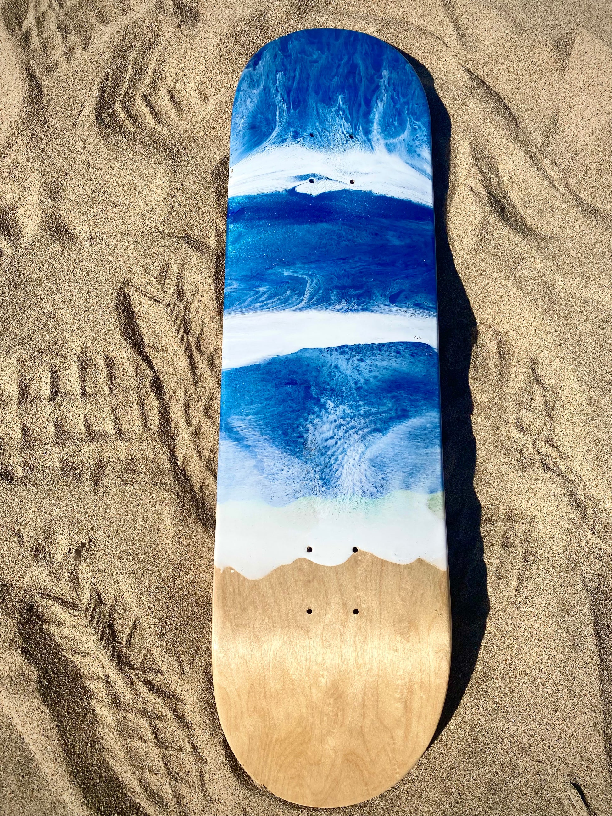 Handcrafted Ocean Resin Skateboard Wall Decor - Omagoodness Art Shop