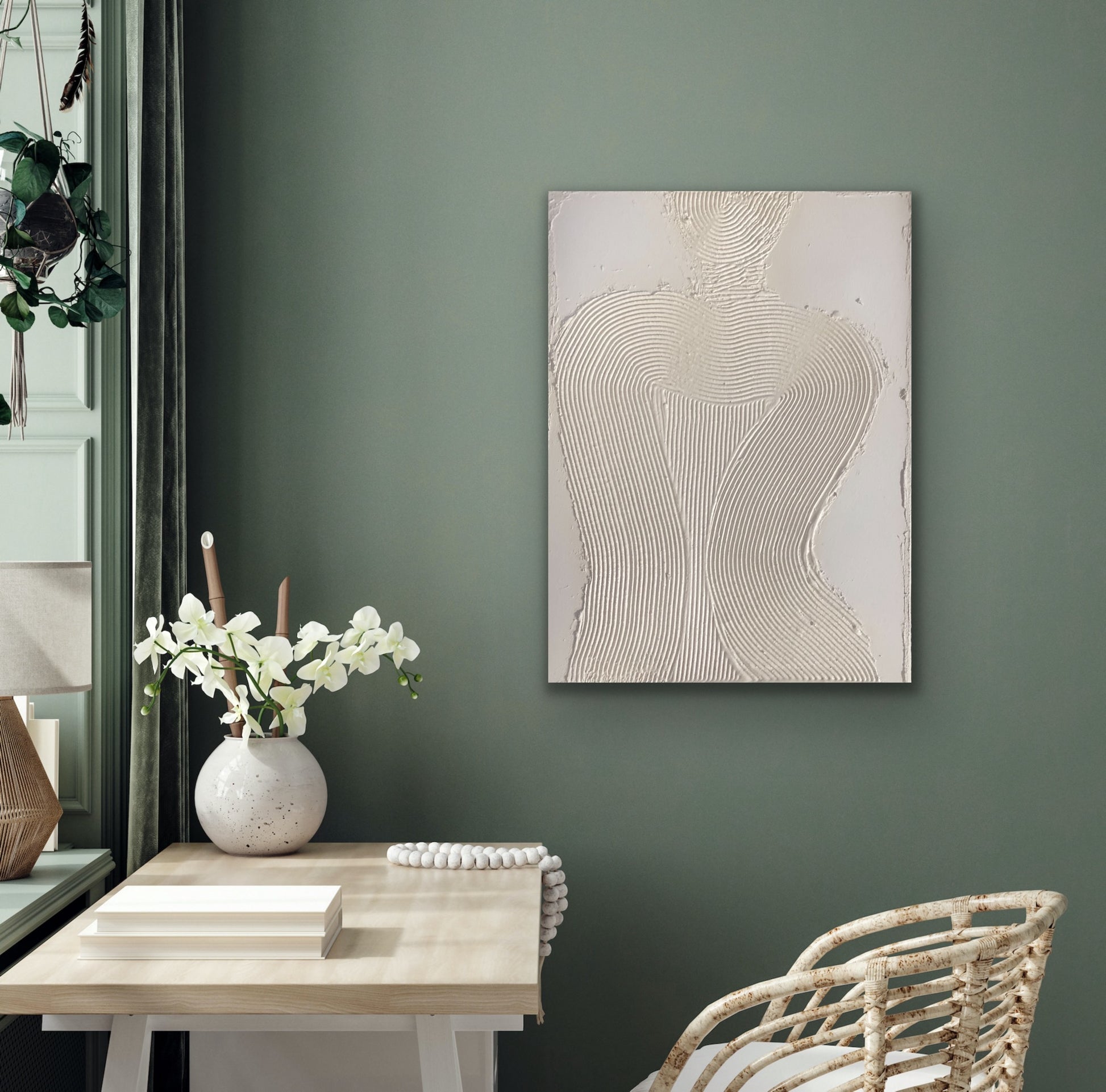 Female Body Minimalist Aesthetic Decor | Minimalist Art | Textured Painting | Modern Decor - Omagoodness Art Shop