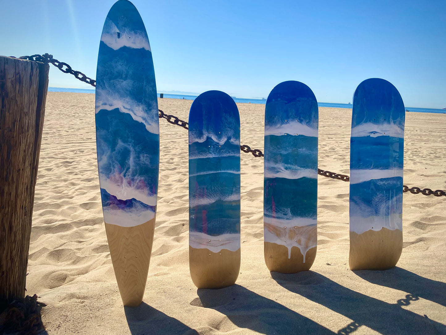 Handcrafted Ocean Resin Skateboard Wall Decor - Omagoodness Art Shop