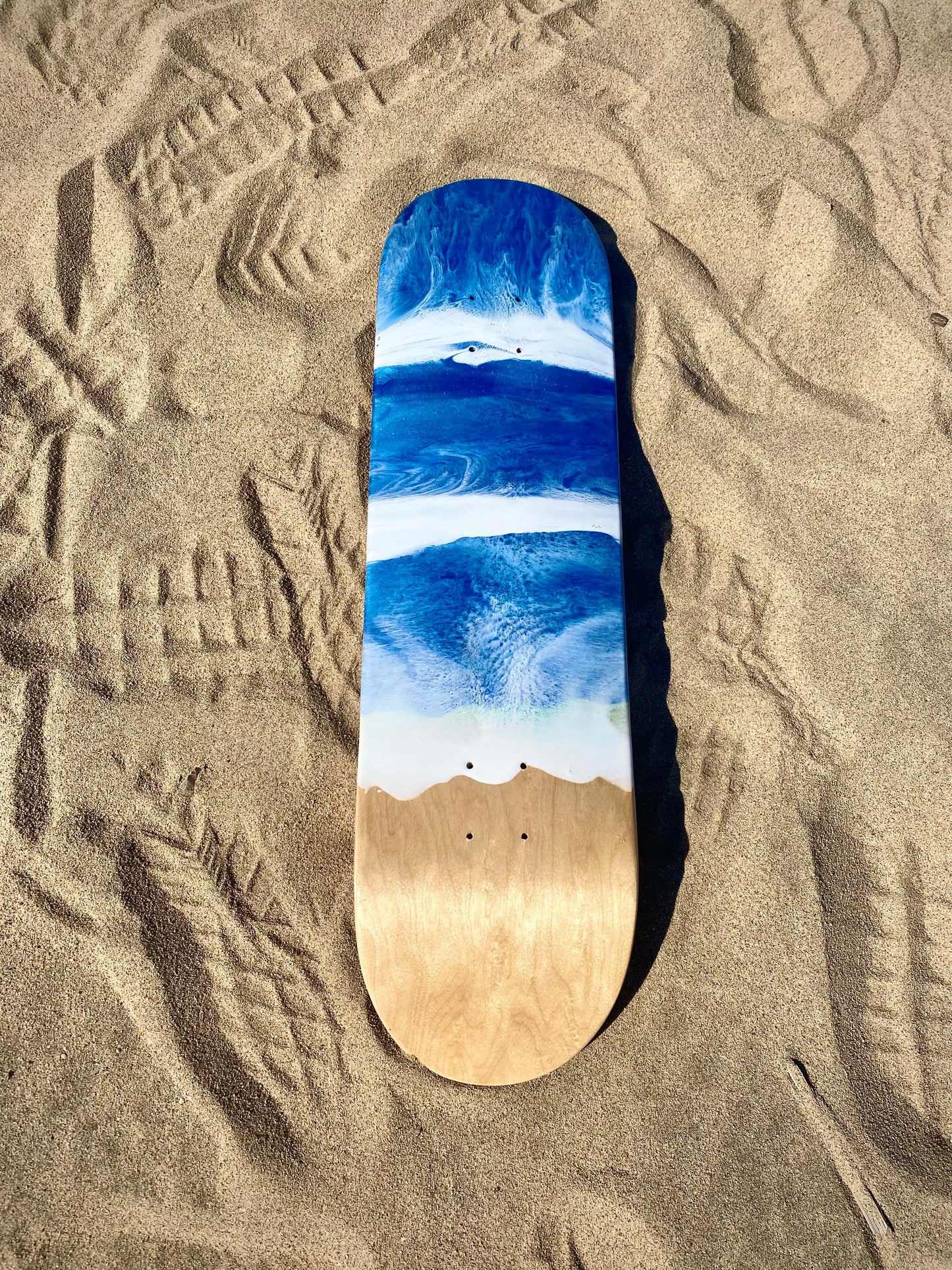 Handcrafted Ocean Resin Skateboard Wall Decor - Omagoodness Art Shop