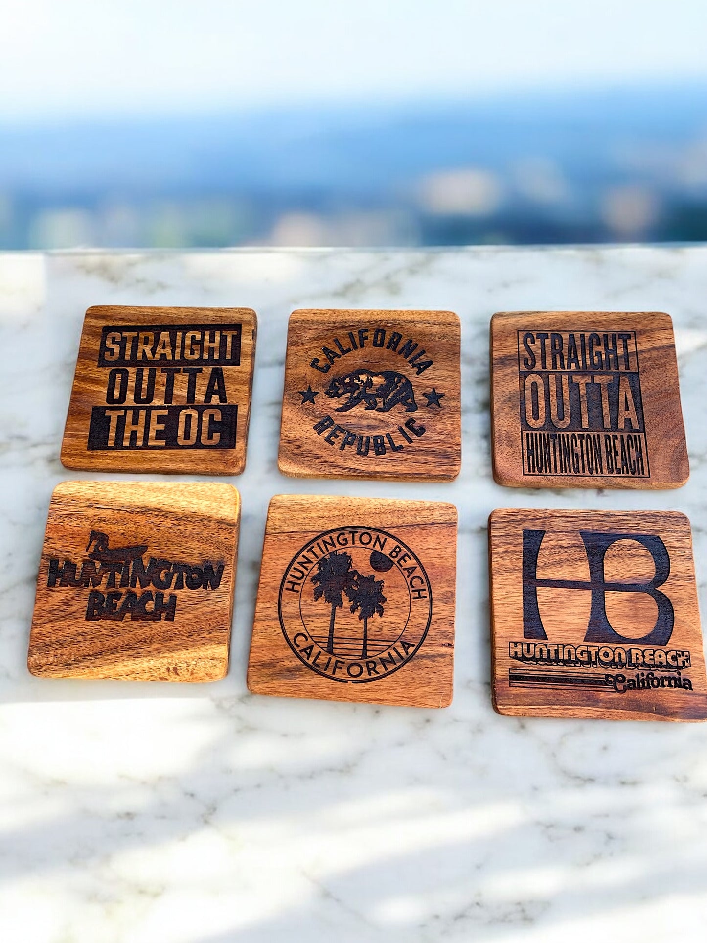 Huntington Beach/Cali Wooden Coasters