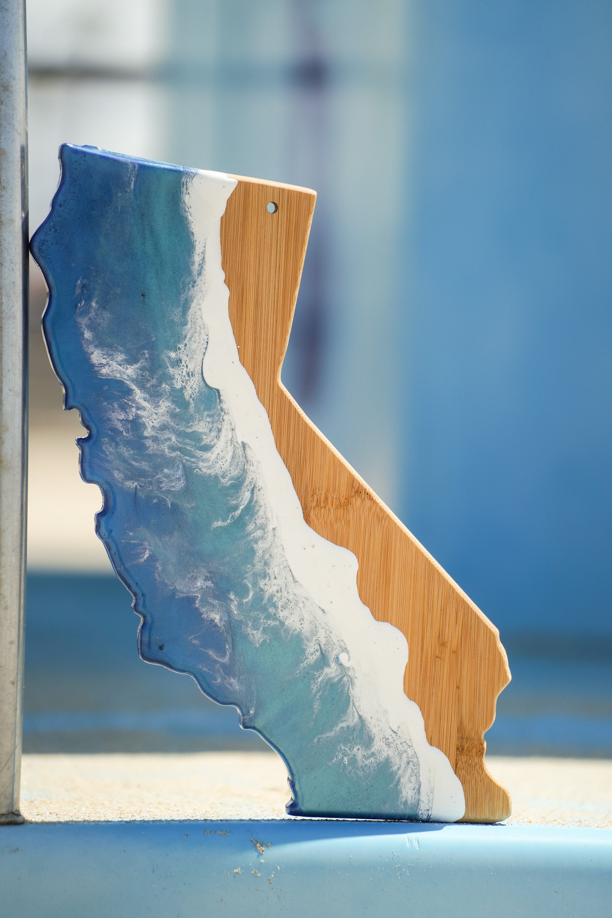 California Shaped Ocean Wave Resin Charcuterie Display Board - Omagoodness Art Shop