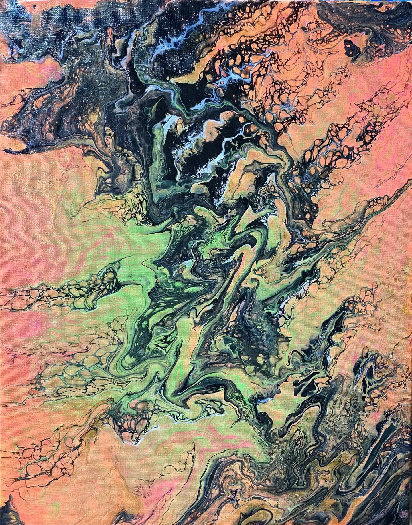 Beautiful Artwork | Handmade | Acrylic Pouring | Swipe Pour Technique | 20 x16 inch canvas - Omagoodness Art Shop