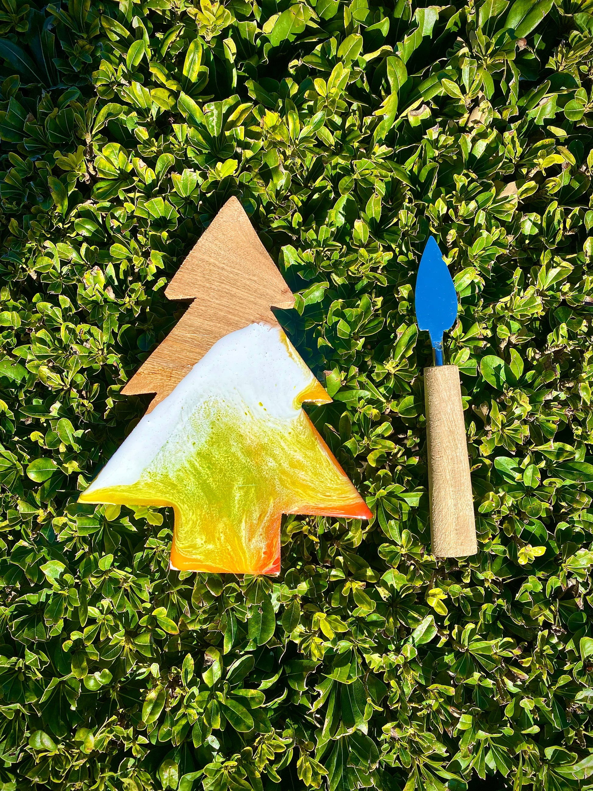 Mini Christmas Ocean Resin Wooden Board & Wooden Handle Spreader - Omagoodness Art Shop