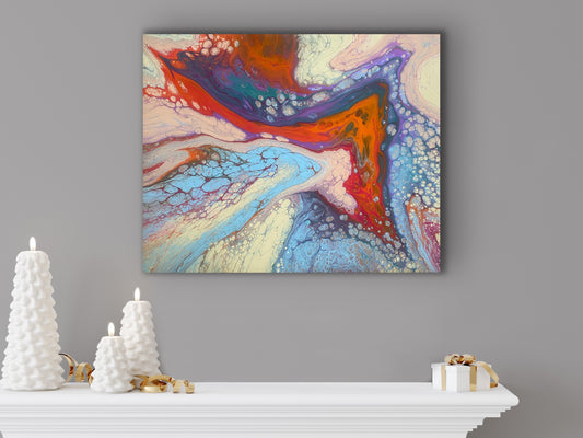 Beautiful Artwork | Handmade | Acrylic Pouring | Swipe Pour Technique | 20 x16 inch canvas - Omagoodness Art Shop