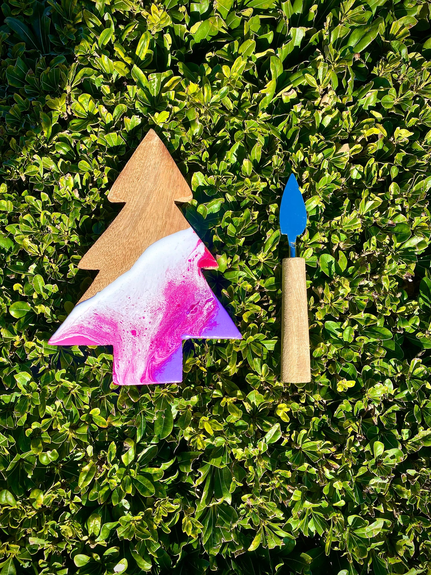 Mini Christmas Ocean Resin Wooden Board & Wooden Handle Spreader - Omagoodness Art Shop